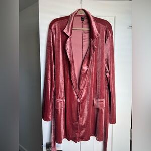 Pink velvet blazer
